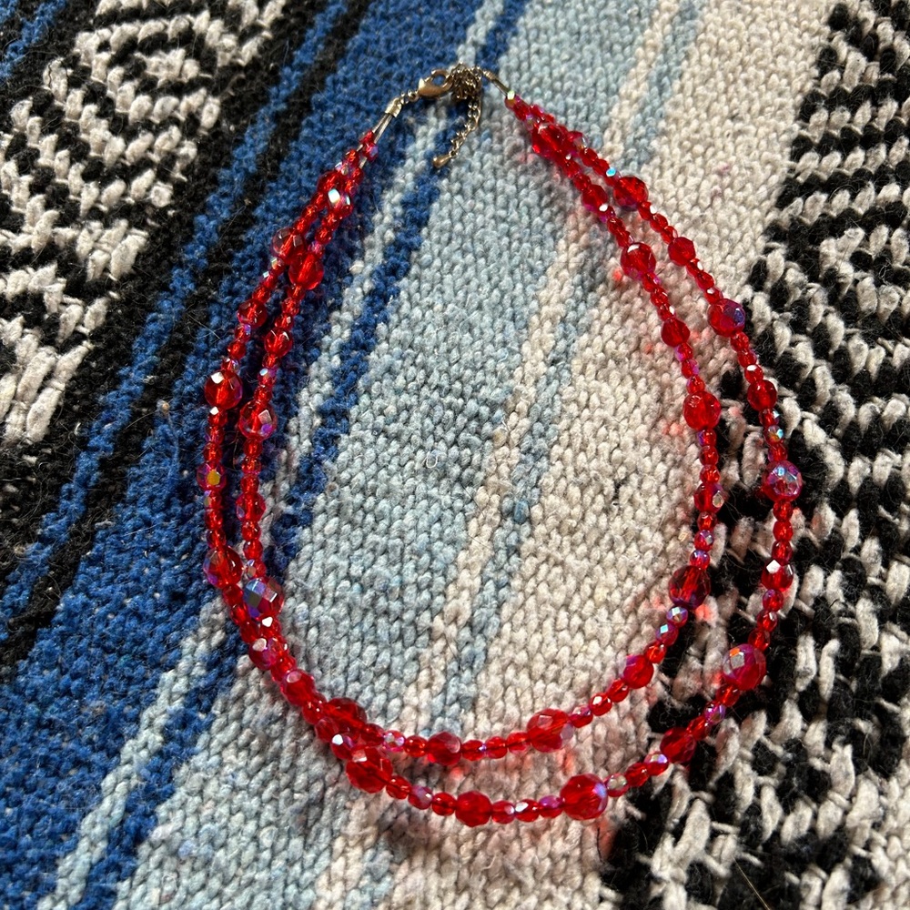 Red Sworavski Crystal Necklace